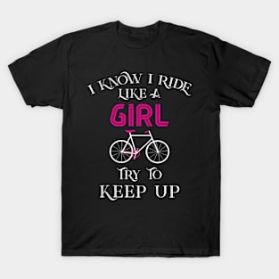 Cute Bicycle Bike Woman Girl Birthday Mothers Day T-Shirt